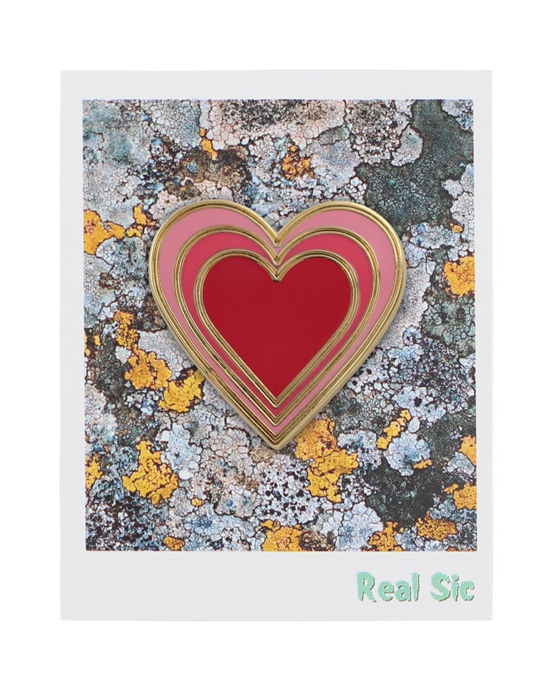 REAL SIC Radiant Heart Enamel Pin - Heart Emoji Valentine's Sweetheart Gift - Red & Black Variations, Boyfriend or Girlfriend Couple's Gift Pin for Hats, Backpacks, Jackets, Bags & Tops (Red) - Image 3